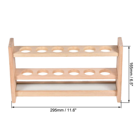 uxcell Wooden Test Tube Holder Rack for 100ml Centrifuge Tubes, 6 Wells