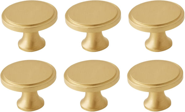 SANCHAKOU Dresser Drawer Pulls 6 Pack Bedside Table Wardrobe Brass Handle Furniture Cabinet