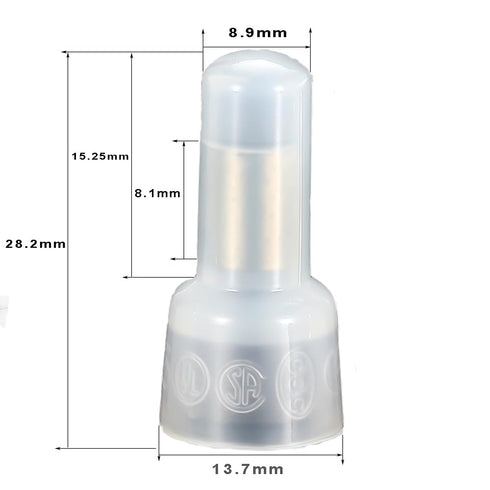 50pcs Closed End Crimp Connectors, AWG8-6 Insulation Wire End Caps, Protective Nylon Wire Crimps Terminal (CE8)