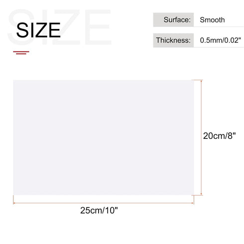 MECCANIXITY ABS Plastic Sheet 10 Inch x 8 Inch x 0.02 Inch, White ABS Styrene Sheets for DIY Crafts, 3 Pcs