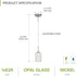 60W E26 120V Dimmable, Bulbs ASD Single Mini-Pendant Ceiling Light Fixture | Socket | LED/CFL/Incandescent Compatible