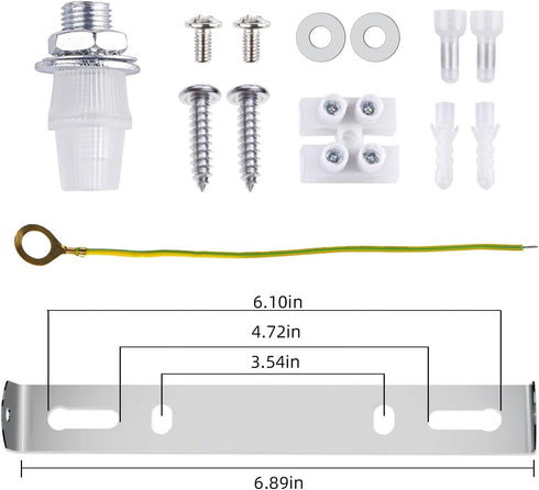 7" Arturesthome White Ceiling Plate Light Kit Rewind Single Hole with Hardware,Ceiling Canopy for Pendant Lighting