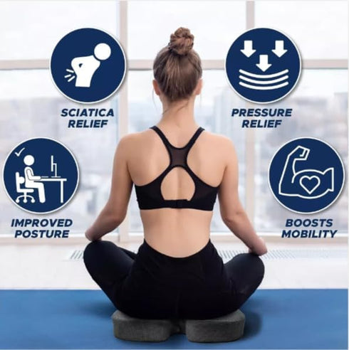Generic Tailbone Gel Ergonomic Seat Cushion Memory Foam Non-Slip Pad for Sciatica, Back & Pain Relief; Office Chair