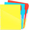 WOT I Plastic 5-tab Dividers with 2 Clear Pockets, 3 Sets, Binder Dividers for 3 Ring Binder, Bright Colors