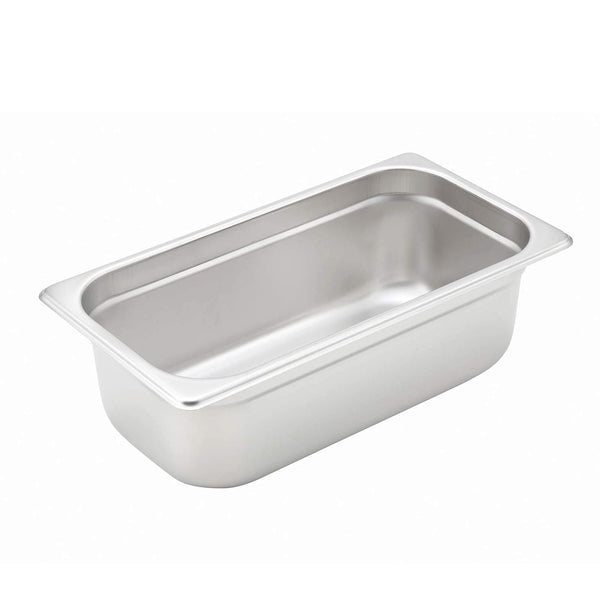 Winco SPJH-304 1/3 Size x 4" Stainless Steel Anti-Jam Pan