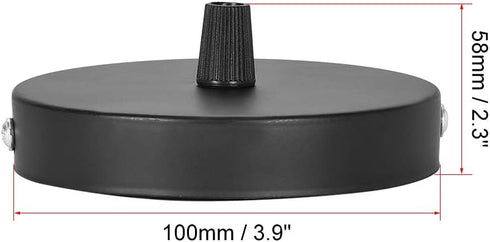 100mm 3.9Inch uxcell Retro Light Canopy Kit with Black Cord Grip, Wall Sconce Lamp Plate Fixture, Black