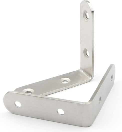 (10-Pack) 2.5mm 65mm 65mm 20mm 40 PxyelecStainless Steel L Bracket Joint Thick Silver Right Angle Corner Brace x x