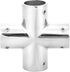 Stainless Steel 4 Way Pipe Fittings, 25mm 1 Inch 90 Degree Hardware Accessories, 4 Way Corner Pipe Fittings
