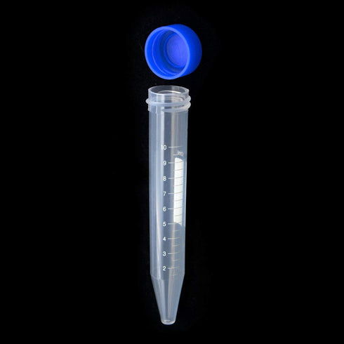 Sterile Centrifuge Tubes, 10ml/0.33oz, Plastic Conical Bottom Tube, 100 Pcs with Blue Screw Cap