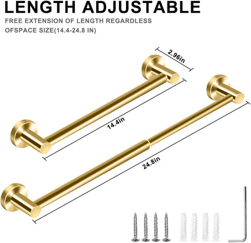 Holder(13.18inch-24inch) 1Pack-Towel MGahyi Towel Racks for Bathroom-Adjustable Towel Sturdy and Rustproof Towel Bar