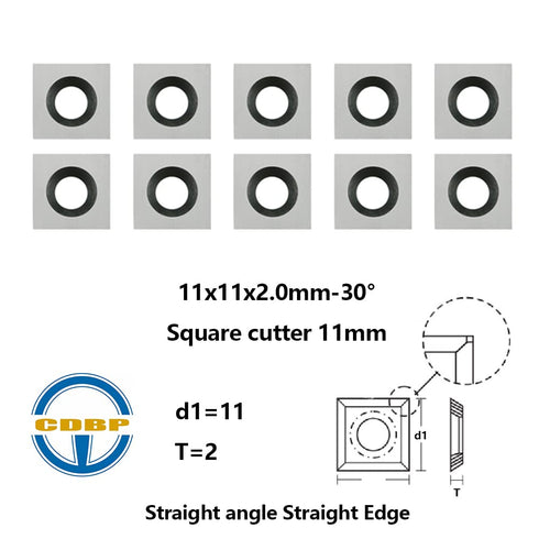 11mm Square Straight Carbide Inserts for Woodturning, 10pcs Replacement Cutter for Woodworking, Fits Planer Cutter Head