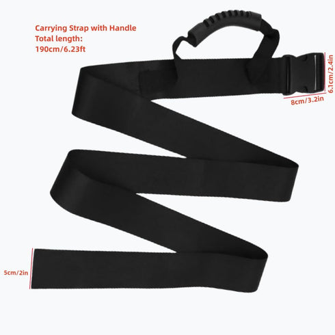 Box Carrying Strap with Handle, Adjustable Heavy Duty Luggage Lashing Strap Holder for Safe Moving and Carrying, Black