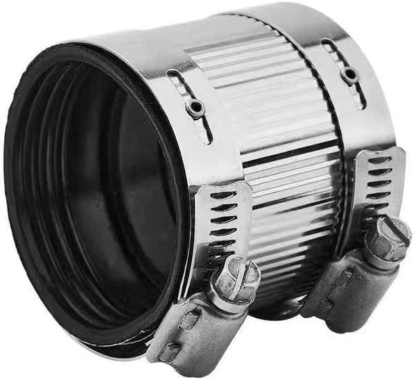 Flexible Pipe Coupling with Stainless Steel Clamps, Connector for PVC and Metal Pipes