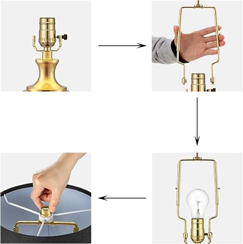 TAODAN 1 Set 7/8/9/10 Inch E14/E26/E27 Heavy Duty Metal Lampshade Stand Floor Lamp Hardware Adjustable Light