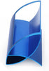 Desktop Innovative Metal Business Card Display Holder Stand - Creative Q Shape Aluminum Business Name Card Holder (Blue)