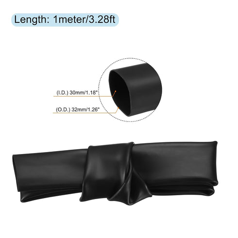 1.7:1 1.18"30mm) 1.26"32mm) 3.28ft(1m) MECCANIXITY Silicone Heat Shrink Tubing Ratio ID x OD Silicone Rubber Hose