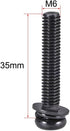 uxcell M6 x 35mm Carbon Steel Phillips Pan Head Machine Screws Bolts with Spring Washer and Plain Washers, 20pcs
