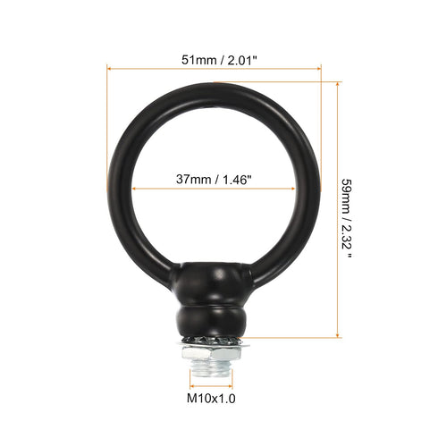 PATIKIL 15kg 37mm M10 1 Set Load ID Lamp Female Loop Holder, Lifting Eye Nut Hook Ring Shape Structural Support