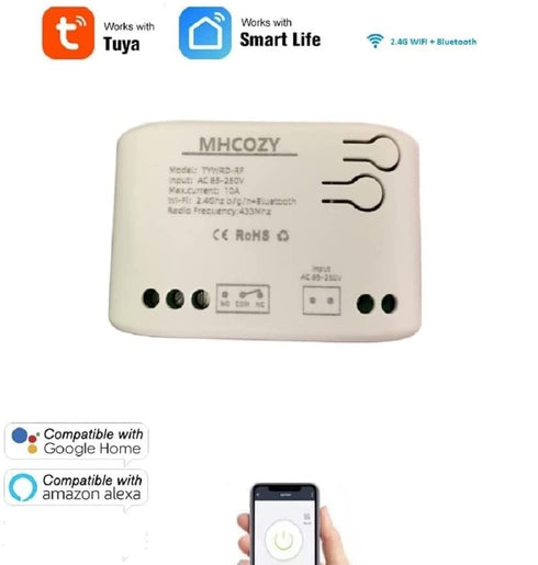 Updated WiFi Wireless Smart Switch Inching Self-Locking Relay Module,be Applied to Access Control,DIY WiFi Garage Door Opener (Smart Life app 1CH 85-250v)