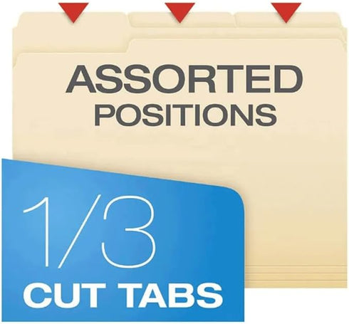 Letter Size Manila File Folder 1/3 Cut – 12PC