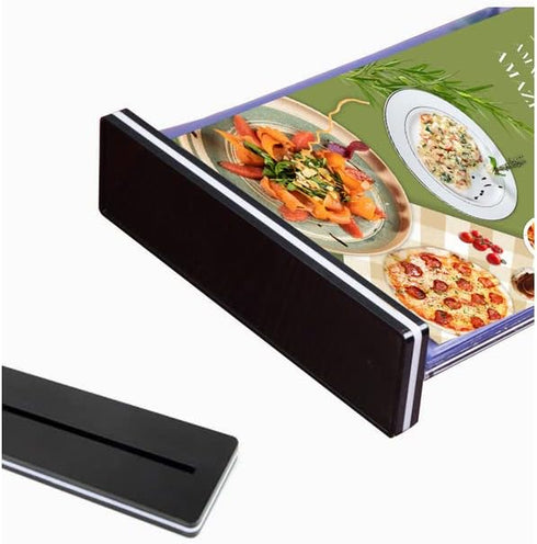 Rikyo 6 Pages-12 (Vertical-4x6) Acrylic Sign Holder,Table Card Multi-Page Flip Display Sides,T Shape Double-Sided