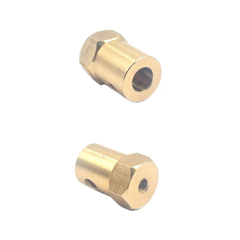 10Pcs 4mm Brass Hex Shaft Coupling Motor Flexible Coupler Joint for DC Motor Shaft, Robot, Model Car Tires Shaft