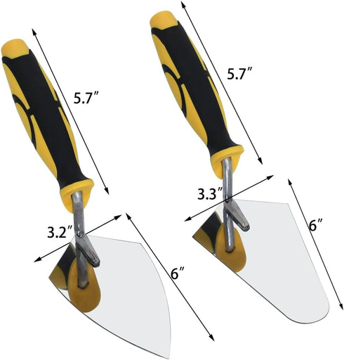 DIXIANG Set 6" Concrete Masonry Tools Stainless Steel Pointing and Gauging Brick Laying Trowel Stucco Cement Flooring