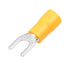 uxcell 150Pcs SV5.5-5 Insulated Fork Spade U-Type Wire Connector, Electrical Crimp Terminal 12-10AWG Yellow