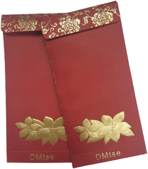 Pack of 50 Chinese Fashion Special Generous Red Envelopes, Lucky LAI SEE Money Gift Packets (6.5 x 3.2 inches)