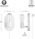 65000134 1-Light 6ft Globe Electric Plug-in or Hardwire Wall Sconce, Matte White, White Fabric Covered Cord, Inline