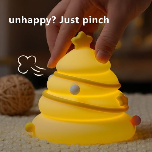 3 Dimmable LED Christmas Tree Night Light, Level Nursery Decor, Cute Lamp Silicone Squishy Light, Rechargeable Bedside