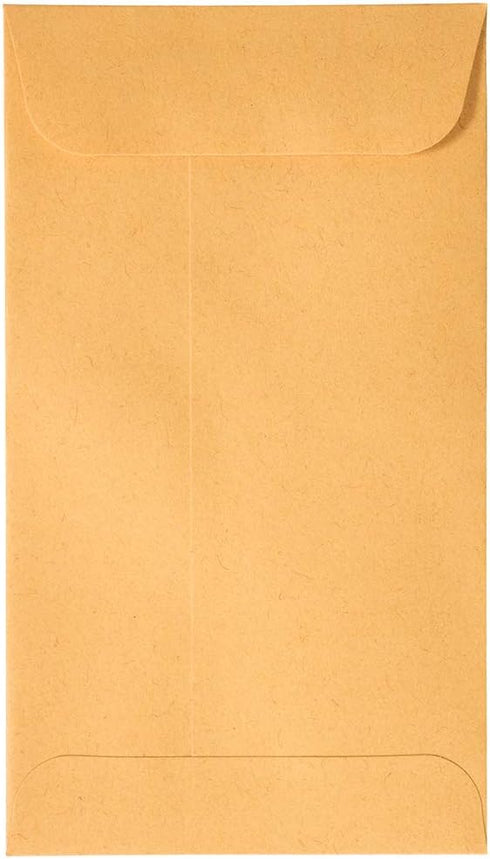 JAM PAPER #5.5 Coin Business Envelopes, Peel and Seal Closure, 50/Pack, Brown Kraft Manila, 3 1/8 x 5 1/2