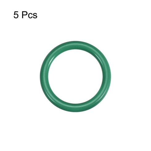 uxcell Fluorine Rubber O-Rings, 25mm OD 20.2mm ID 2.4mm Width FKM Seal Gasket for Machinery Plumbing, Green, Pack of 5