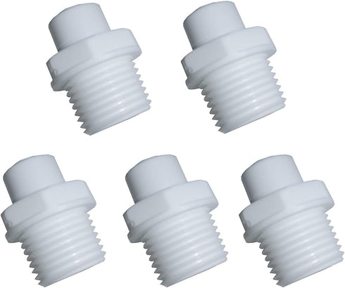 Malida 1/2" Thread Male to 1/4" Push Fit Tube Quick Connect, Water Purifiers, 5 Pack