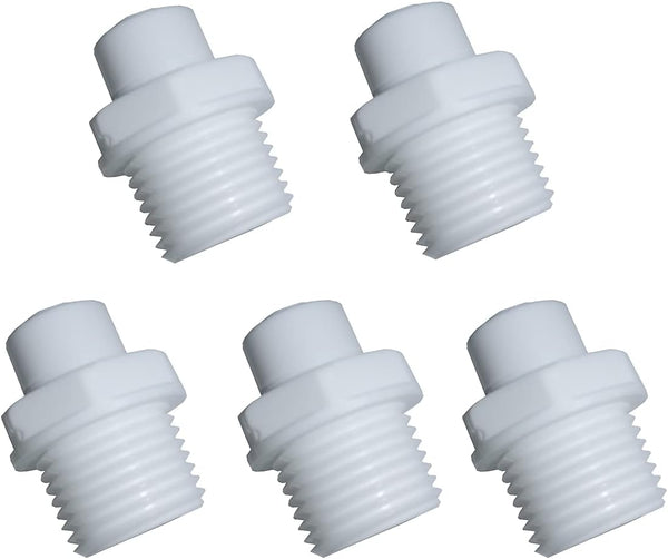 Malida 1/2" Thread Male to 1/4" Push Fit Tube Quick Connect, Water Purifiers, 5 Pack