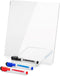 Mr. Pen Clear Acrylic Board with Stand, 10" x 10", 3 Dry Erase Markers, Acrylic White Board for Desk