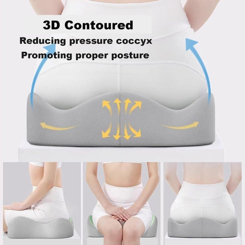 Tophacker Office Chair Cushion & Back Support, Lumbar Support Pillow, Memory Foam, Non Slip Sitting and Back Rest