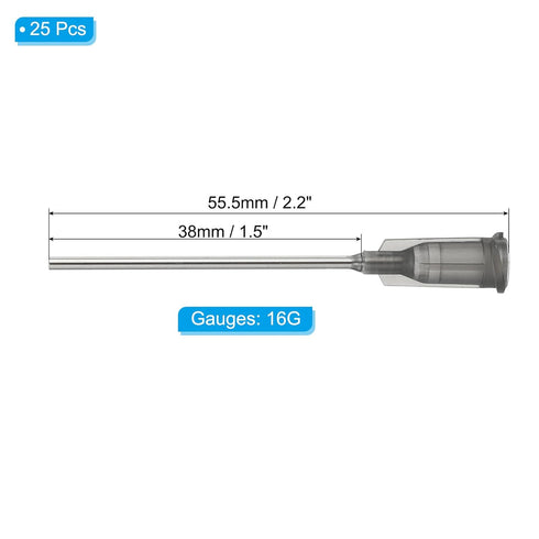 PATIKIL Blunt Tip Dispensing Needles 1.5 Inch, 25 Pcs 16G Industrial Liquid Dispenser Needle with Lure Lock for Refilling Liquid Inks Adhesive Glue