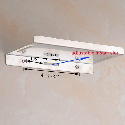Chrome Stainless Steel Bathroom Phone Holder Shelf - Wall Mounted
