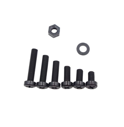 Metric M6 Nylon Phillips Pan Head Screws Nuts Flat Washers Assortment Kit (Black)