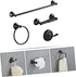 1set Stainless Steel Towel Rack Bathroom Towel Holder Toilet Hanger Black Elegant and Design Space-Saving Bathroom
