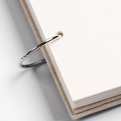 Refillable Loose Leaf Sketchbook, Spiral Sketchbook, Linen Hardcover, 120 Pages, 160GSM (L)