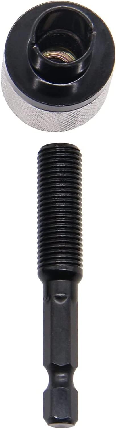 Fixinus 2 Pieces Keyless Drill Chucks - 1/4 Inch Hex Shank Drill Bit Adapter, Fast Change Converter for Impact Drill