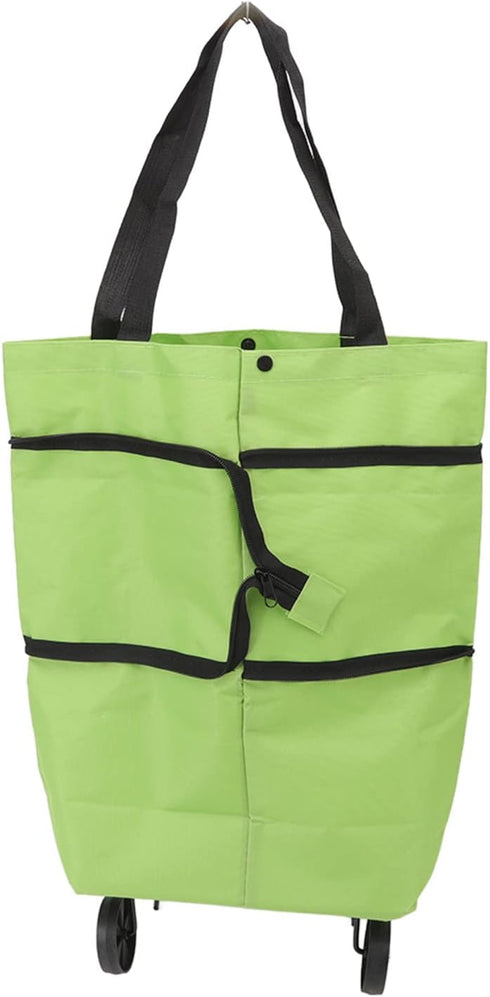 MUNEFE Oxford Shopping Pull Cart, Wheeled Shopping Bags, Portable Shopping Cart for Grocery