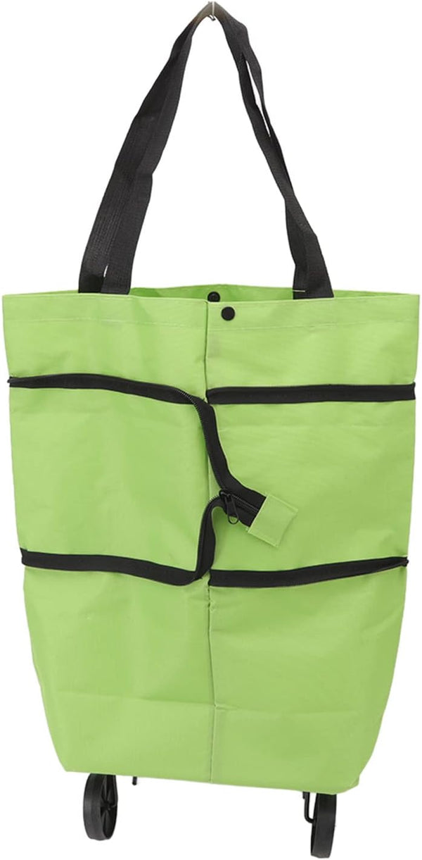 MUNEFE Oxford Shopping Pull Cart, Wheeled Shopping Bags, Portable Shopping Cart for Grocery