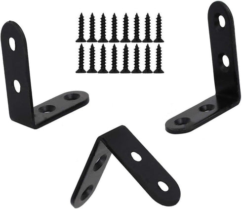 10PCS 90 (65mmX 65mm X20mm) Black Metal Corner Angle Brackets Degree Joint Fastener Flat L-Shape Shelf Support Corner