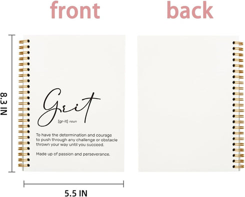 Grit Definition Inspirational Notebooks for Work, Motivational Office Gifts for Coworkers, 5.5x8.3 Inch