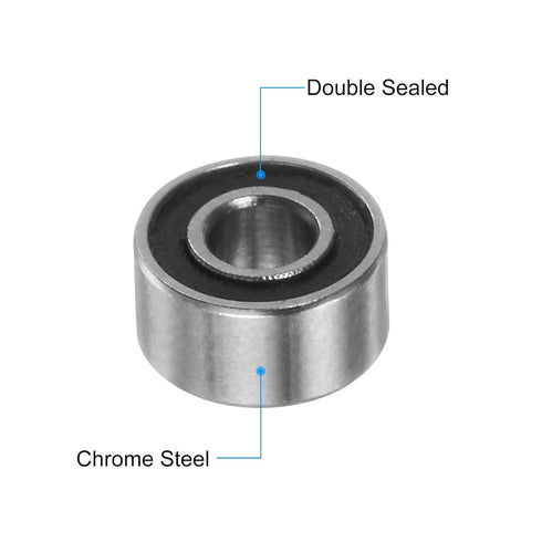 uxcell 10pcs MR52-2RS Miniature Deep Groove Ball Bearings, 2x5x2.5mm Rubber Sealed for TRX4 1/10 RC Cars