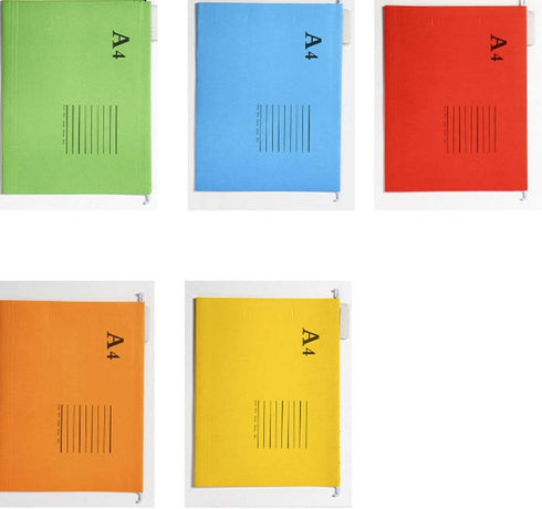 SUPVOX 10pcs Colorful A4 Hanging File Folders, Mixed Color Suspension File Holders for Organizing Documents