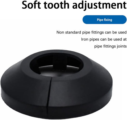 Fit 2.48" Outer Diameter Flange Water Pipe Cover, Black PP Plastic Escutcheon Collar for Wall Pipe Decoration